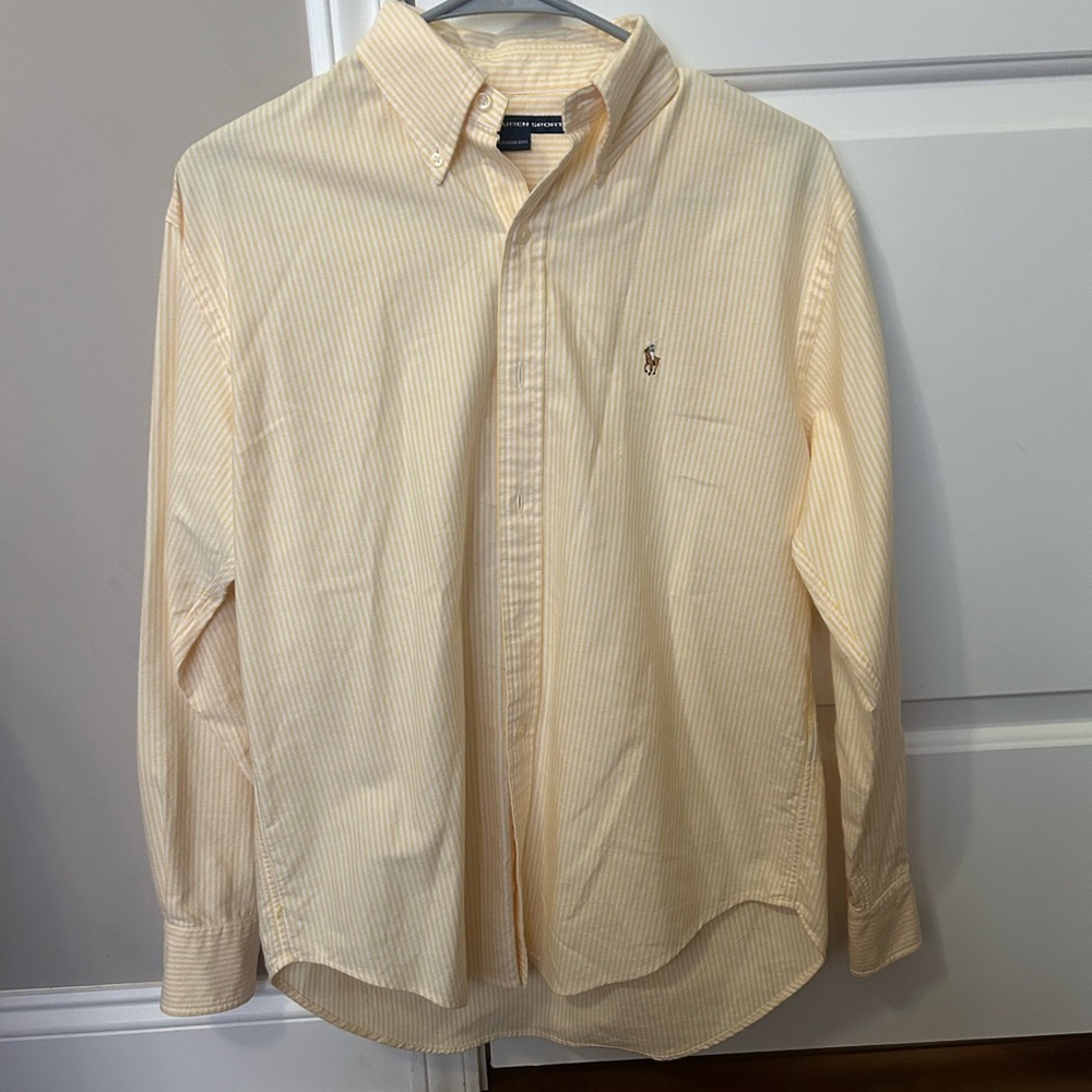Ralph Lauren Men's Light Yellow Striped Shirt